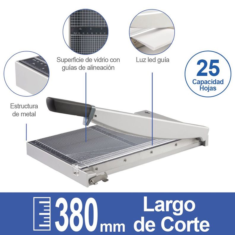 Guillotina de Palanca Corte Recto 38 cm 25 Hojas 1525G Rexel-1