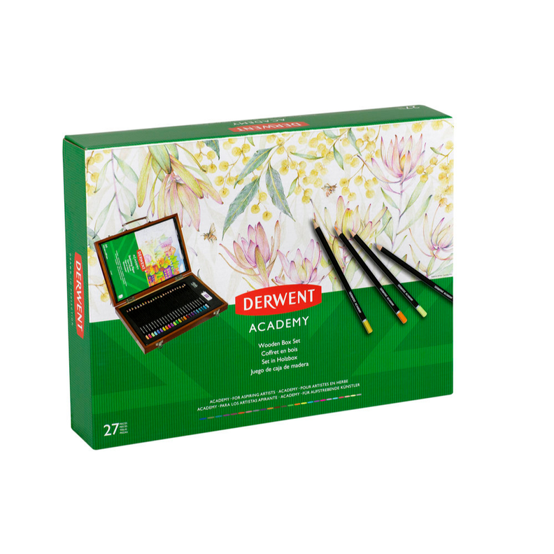 Set de 24 Lapices en caja de Madera Derwent Academy-4