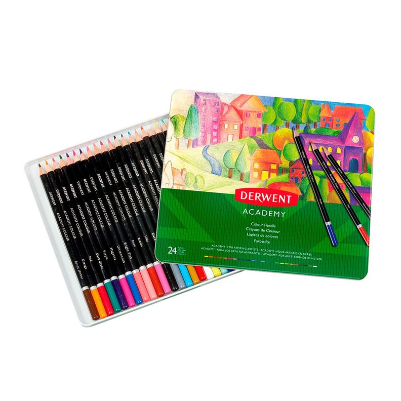 Caja de Lápices 24 Colores - Derwent Academy-1