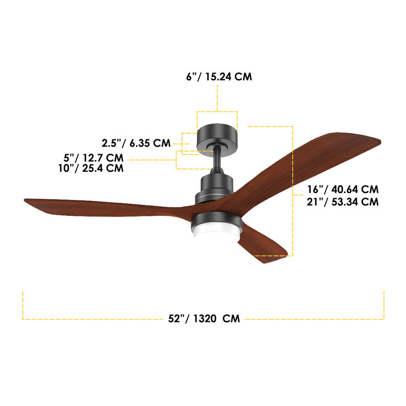 Ventilador de Techo con Luz y Wifi Heimat 138 Diametro-4