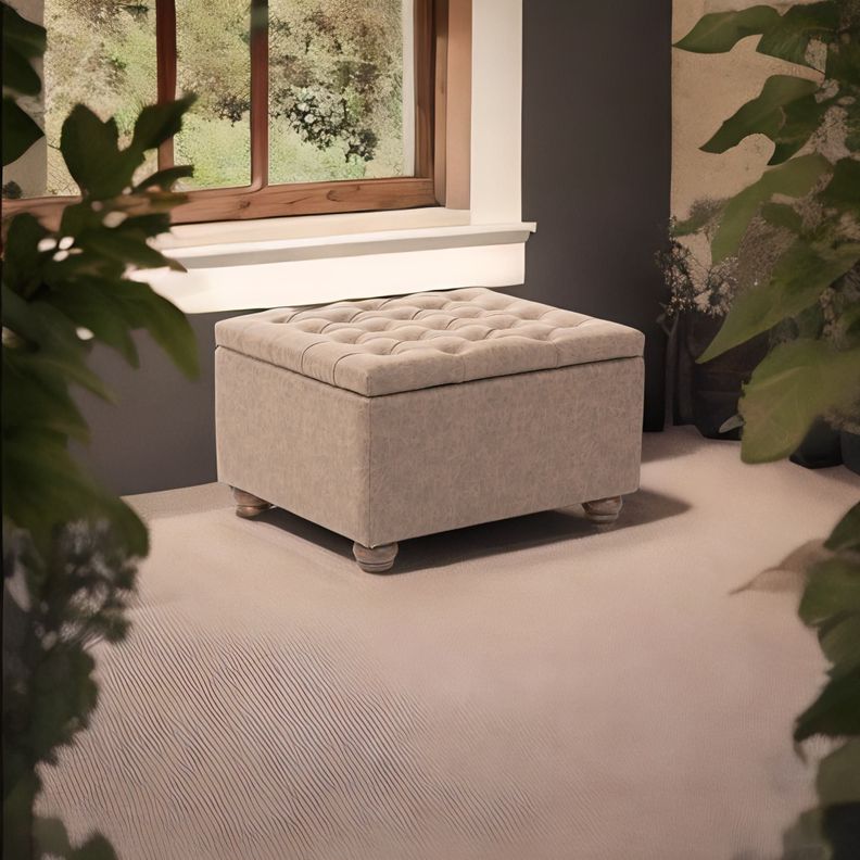 Puff Liao  , puff y Baúl de eco cuero, estructura de madera-1