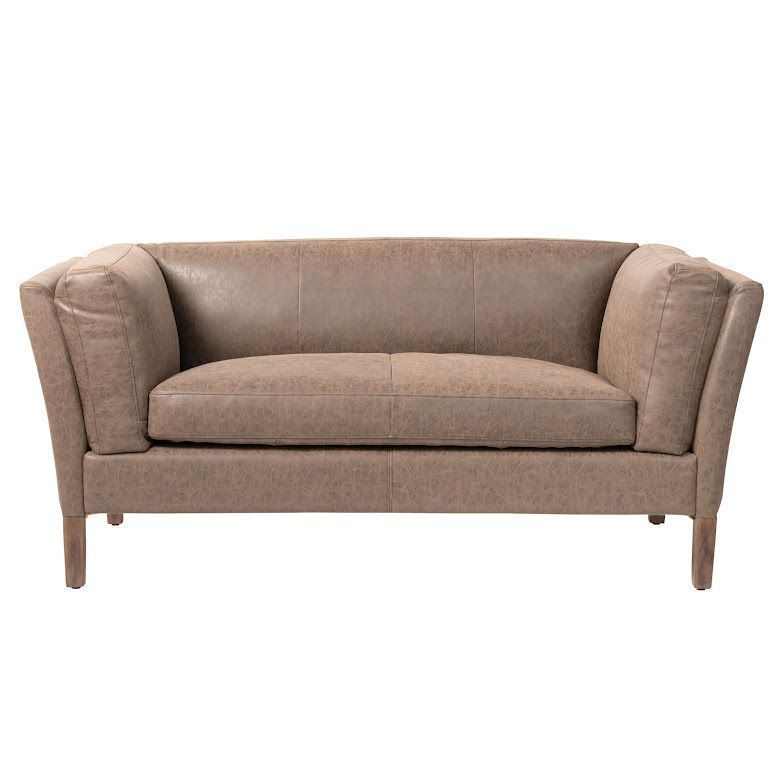 Sofa Mei Mediano de eco cuero Cafe