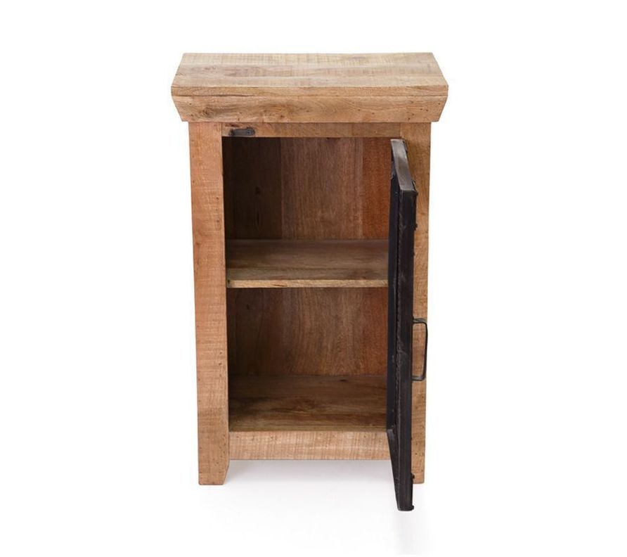 Velador Mita hecho de madera de mango y metal.-3