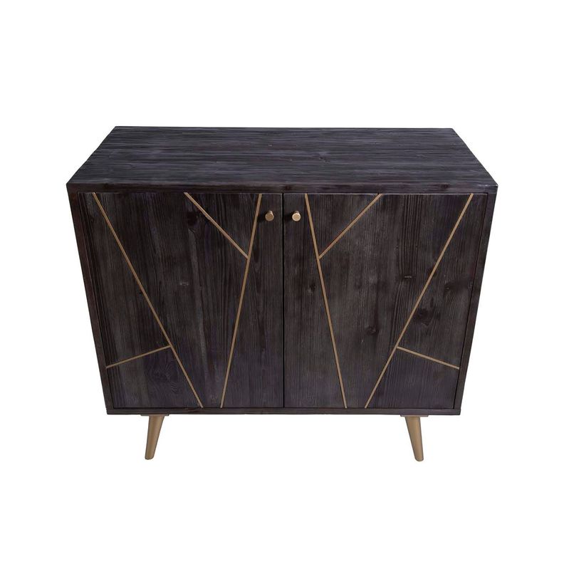 Comoda mong de madera negra 102x90-2