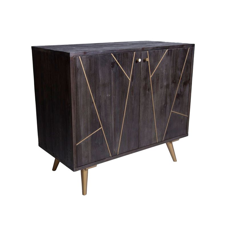 Comoda mong de madera negra 102x90-4