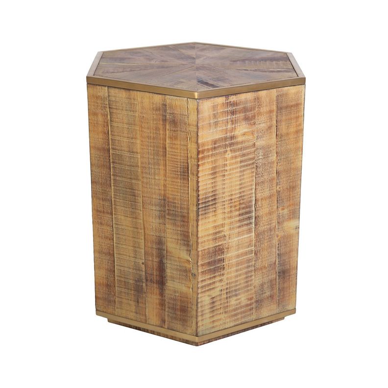 Mesa Lateral Siping de madera reciclada y acero-0