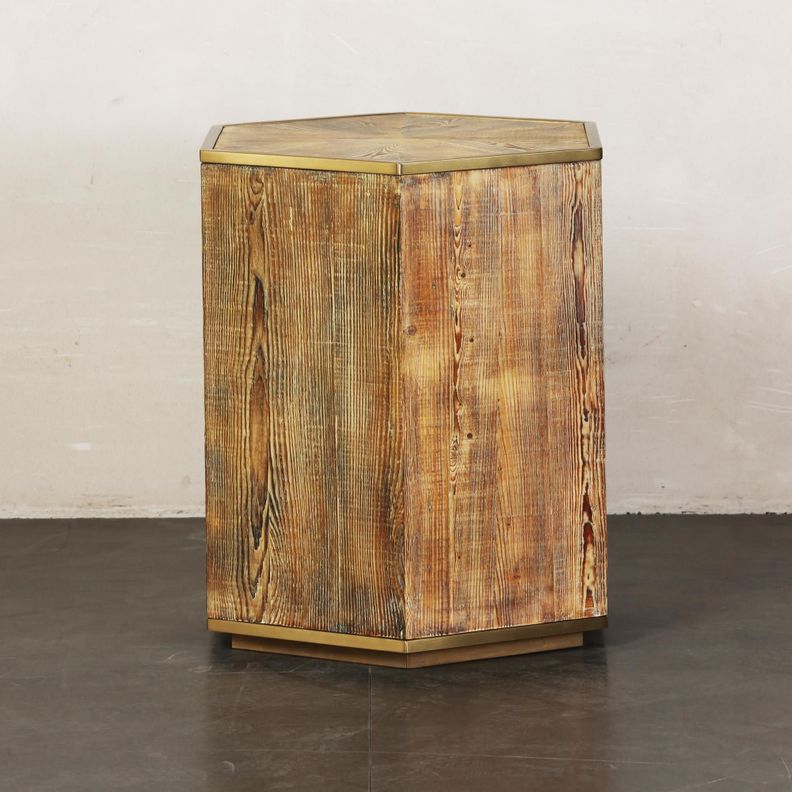 Mesa Lateral Siping de madera reciclada y acero-1
