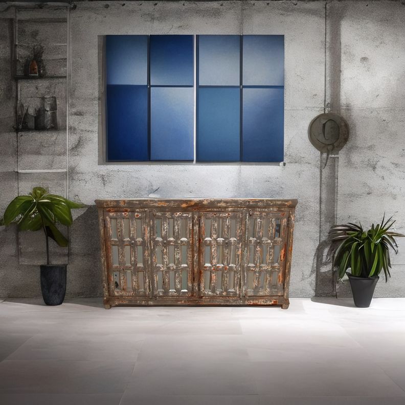  Bengala Gris de madera reciclada con un envejecido color gris-1