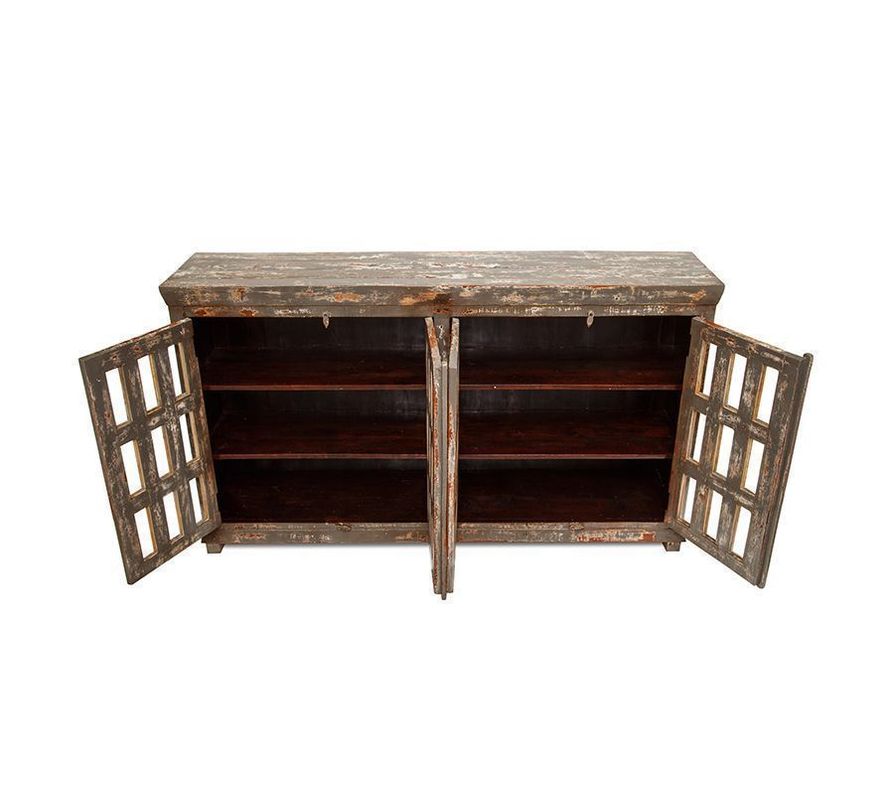  Bengala Gris de madera reciclada con un envejecido color gris-2