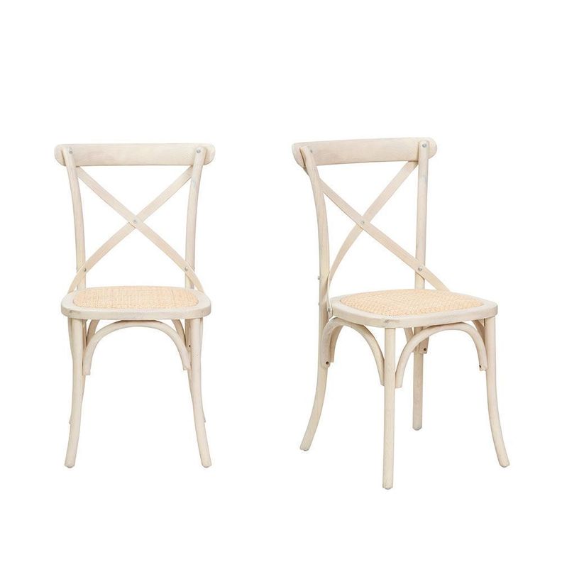 Pack 2 unidades Silla comedor Crossback blanca Blanco