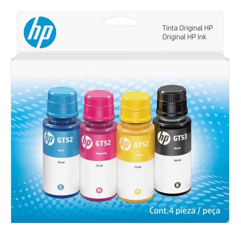Pack Tintas HP GT52 (C-M-Y) + GT53 (negro)-0