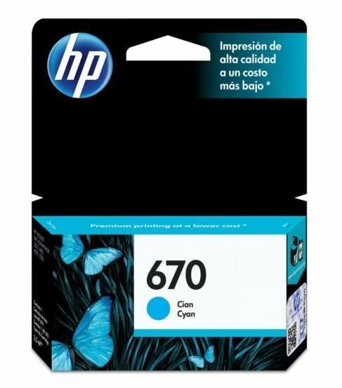 TINTA HP CZ114AL 670 CYAN-0