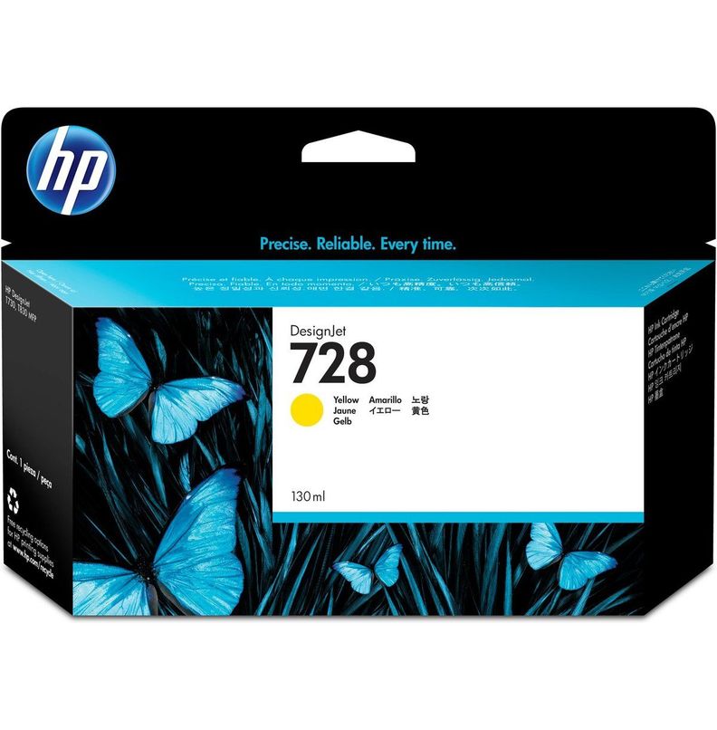 Tinta HP 728 130ML Yellow DesignJet T730 - T830 F9J65A-0