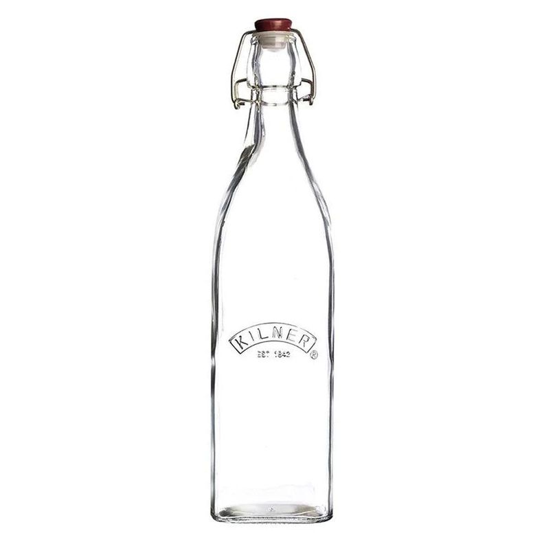 Botella Kilner Tapa Roja Cierre Clip 1Lt Transparente