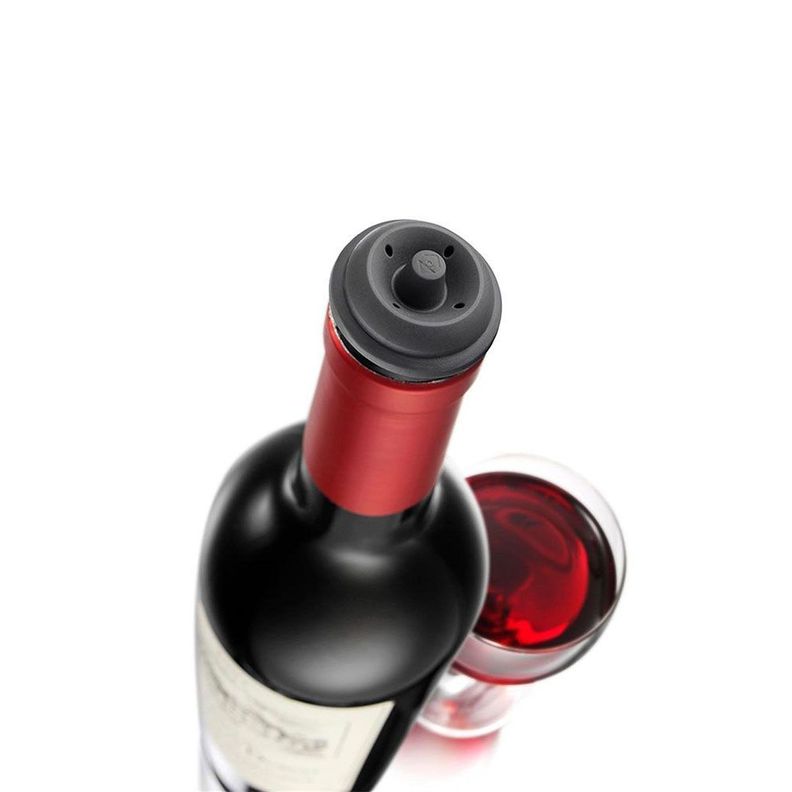Set 6 Tapones de Vac o para Vino Gris