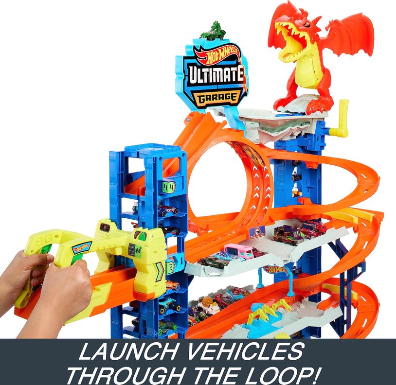 Playset Hot Wheels City Ultimate Garage con 2 coches y 50 coches-4