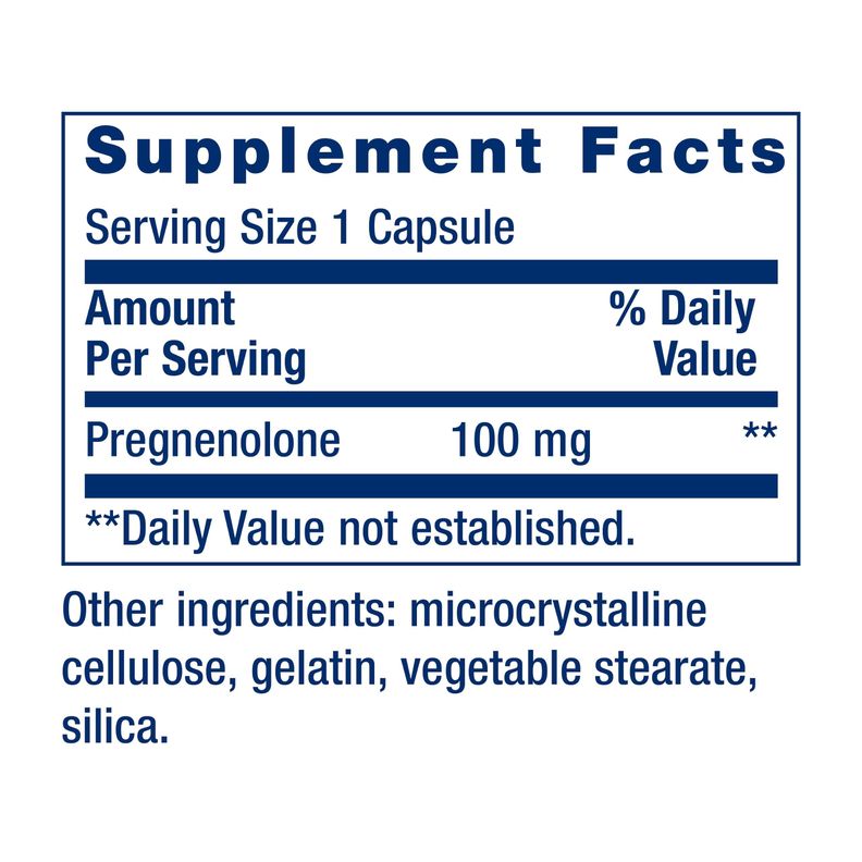 Suplemento Life Extension Pregnenolona 100 mg 100 cápsulas-2