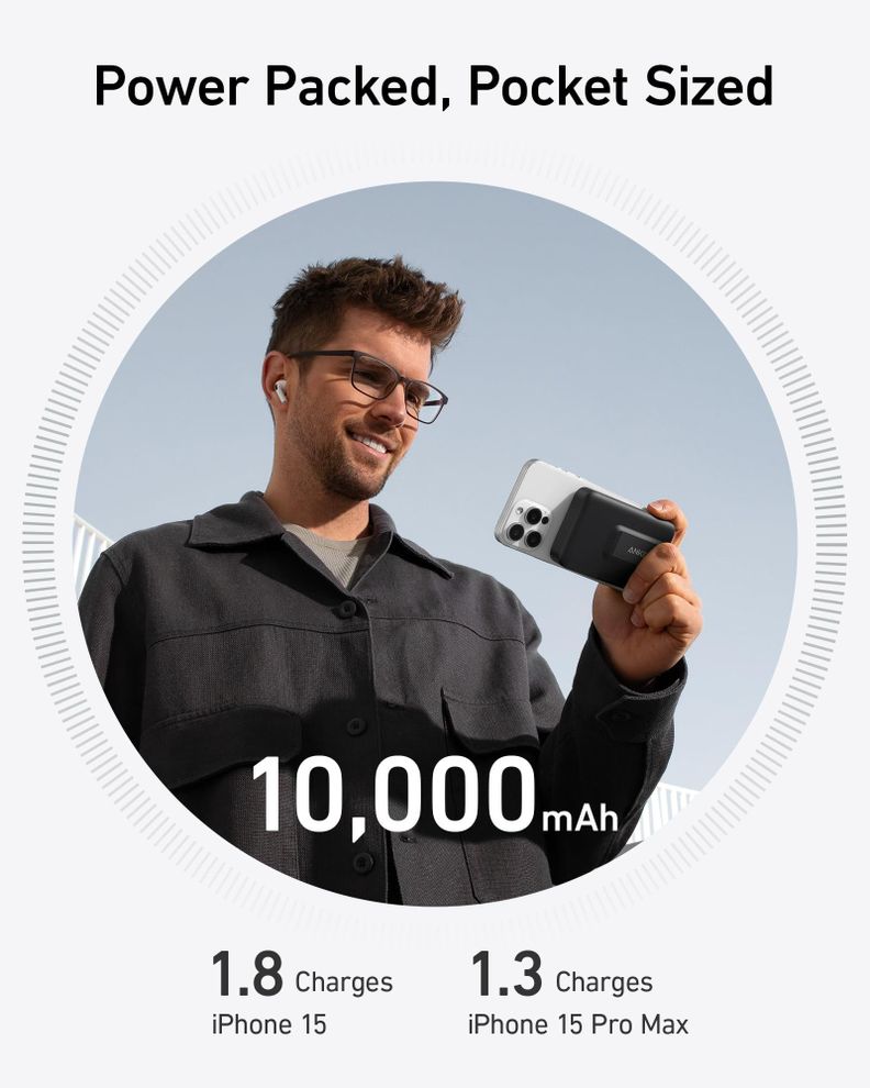 Batería externa Anker MagGo, 10.000 mAh, 15 W, Qi2, certific-3