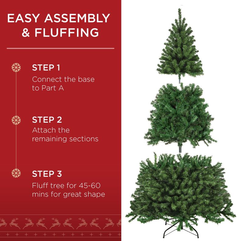 Árbol de Navidad Best Choice Products, 7.5 pies con 550 luces-2