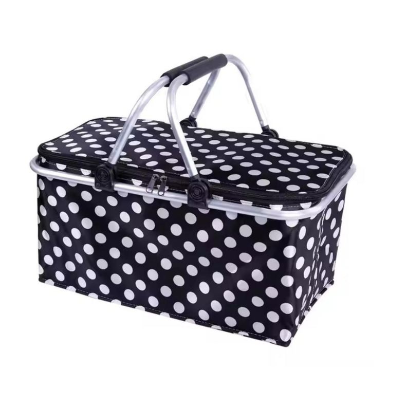 Bolso Termico Plegable Puntos Cooler Canasta Picnic