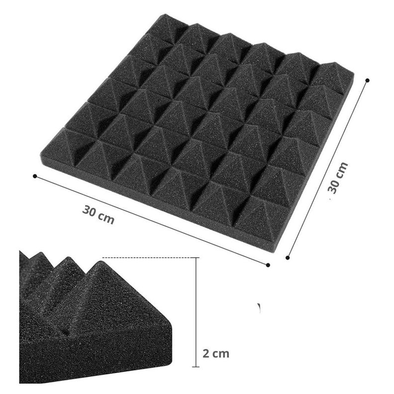 Pack de 12 Paneles Acústicos De Espuma Adhesivos Aislantes De Sonido-1