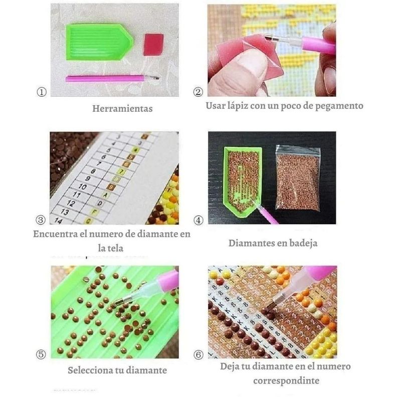 4 Kits de Pintura De Diamante 5d Arte y Manualidades-5