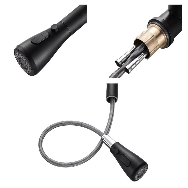 Grifo De Cocina Con Rociador Extraíble Llave Monomando Lavaplatos-1