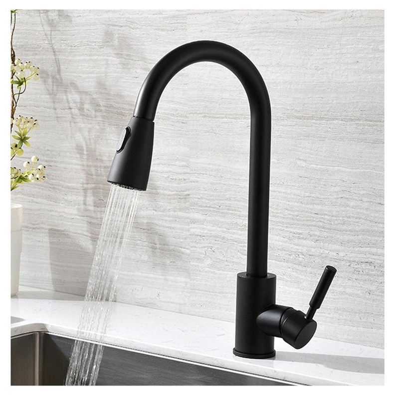 Grifo De Cocina Con Rociador Extraíble Llave Monomando Lavaplatos-6