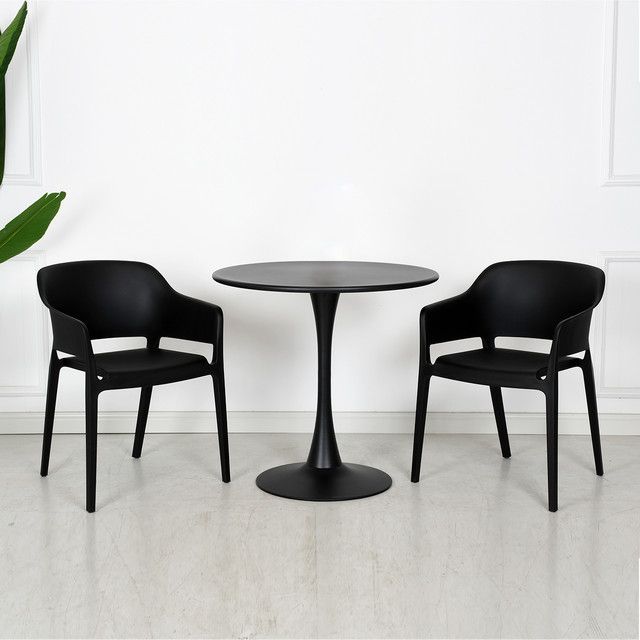 Silla Exterior Sunday con Brazos Negra-7