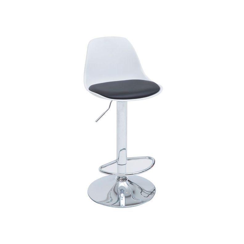 Silla Bar Egg Blanca PU Negro-0