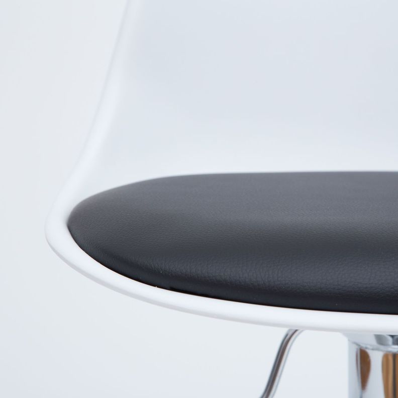 Silla Bar Egg Blanca PU Negro-4