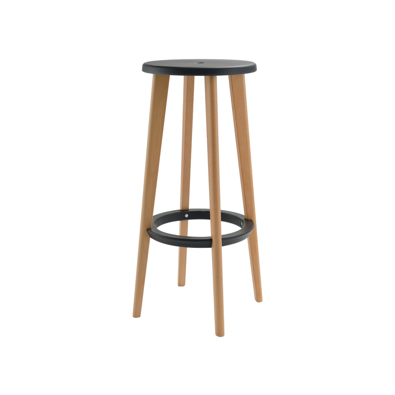 Taburete Moonlight Alto Natural Negro-0
