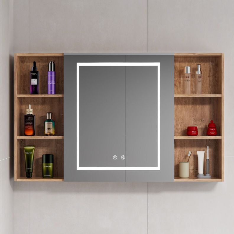 Mueble Botiquin Espejo LED Antiempañante Domsa MMR-100 Wood - 98x80x14cm-0