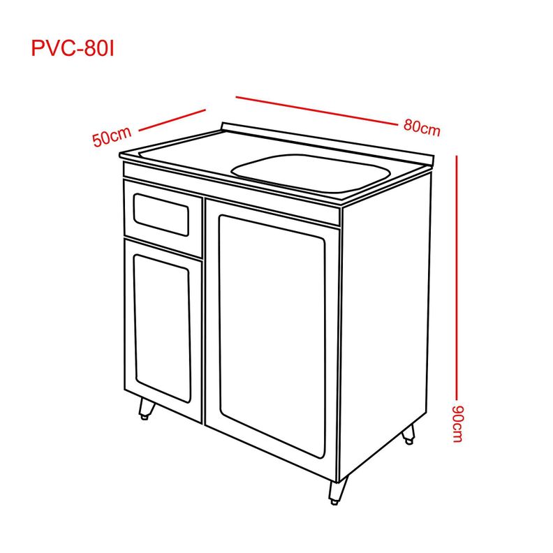 Kit Mueble Lavaplatos Domsa PVC80WI-3