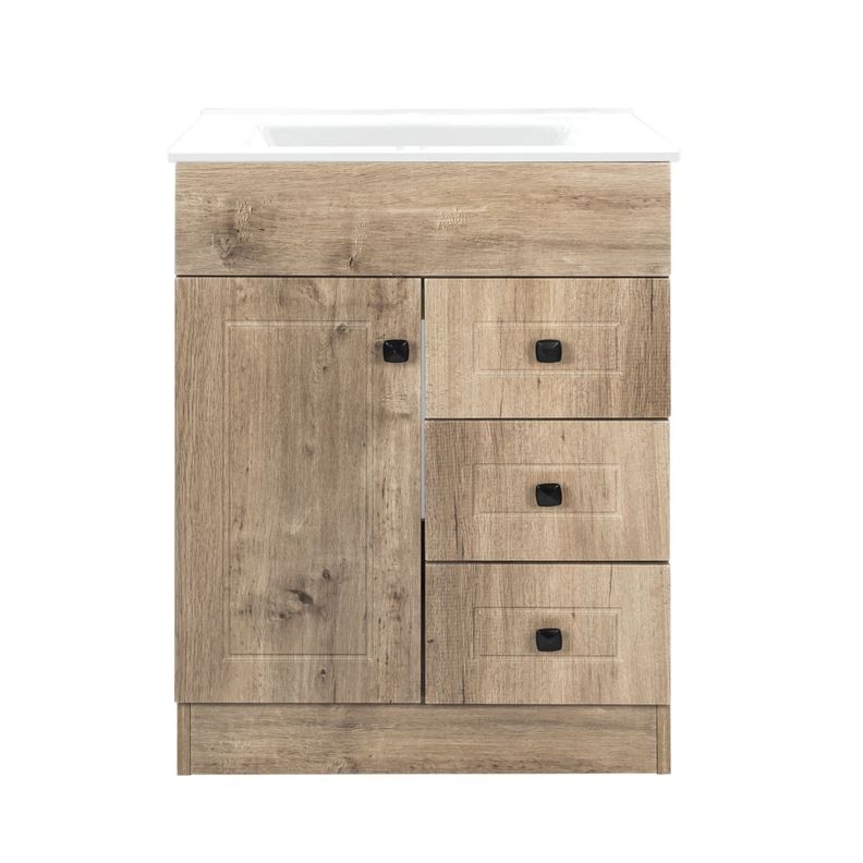 Kit Mueble Vanitorio Domsa Color Nogal B60PHN-WOOD+P-60-0