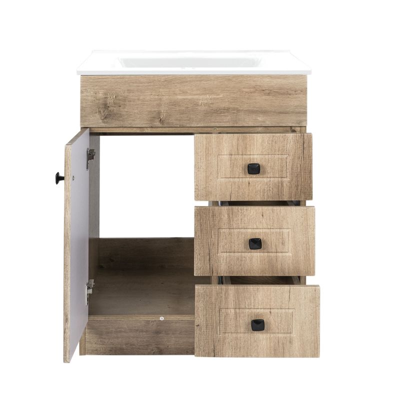 Kit Mueble Vanitorio Domsa Color Nogal B60PHN-WOOD+P-60-1