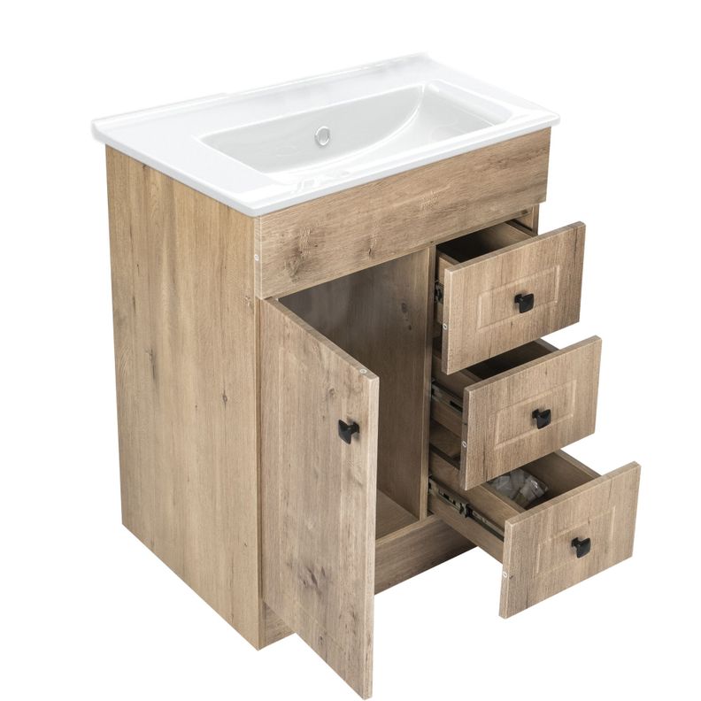 Kit Mueble Vanitorio Domsa Color Nogal B60PHN-WOOD+P-60-3