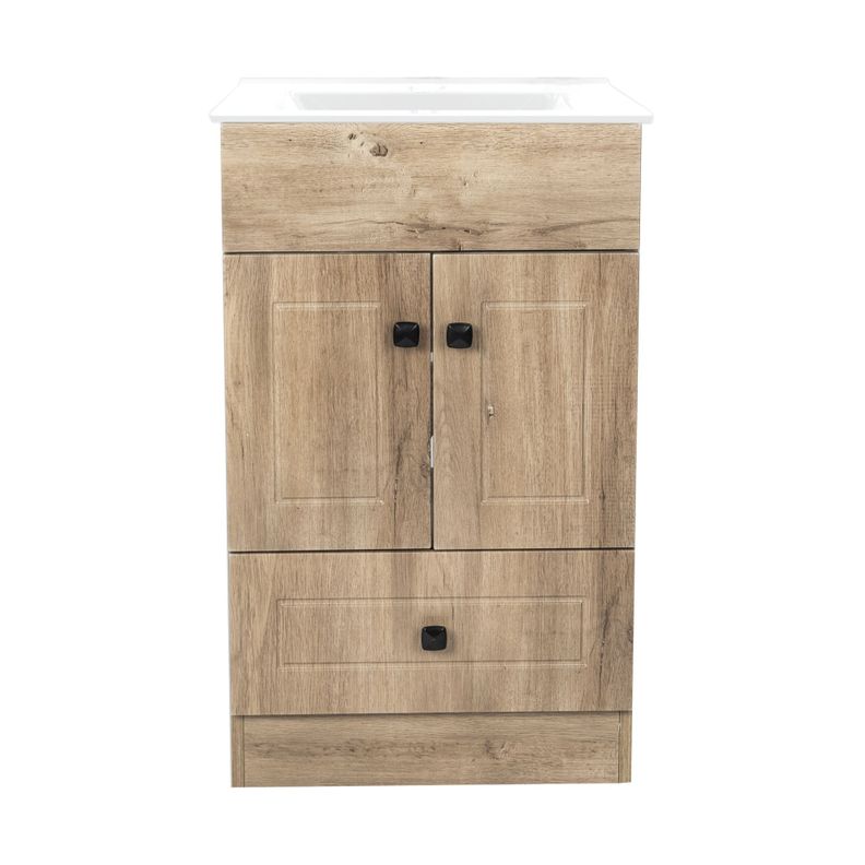 Kit Mueble Vanitorio Domsa Color Nogal B50PH-WOOD+50C-0