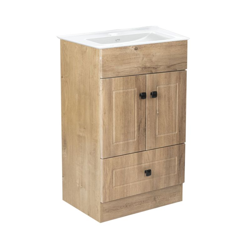 Kit Mueble Vanitorio Domsa Color Nogal B50PH-WOOD+50C-2