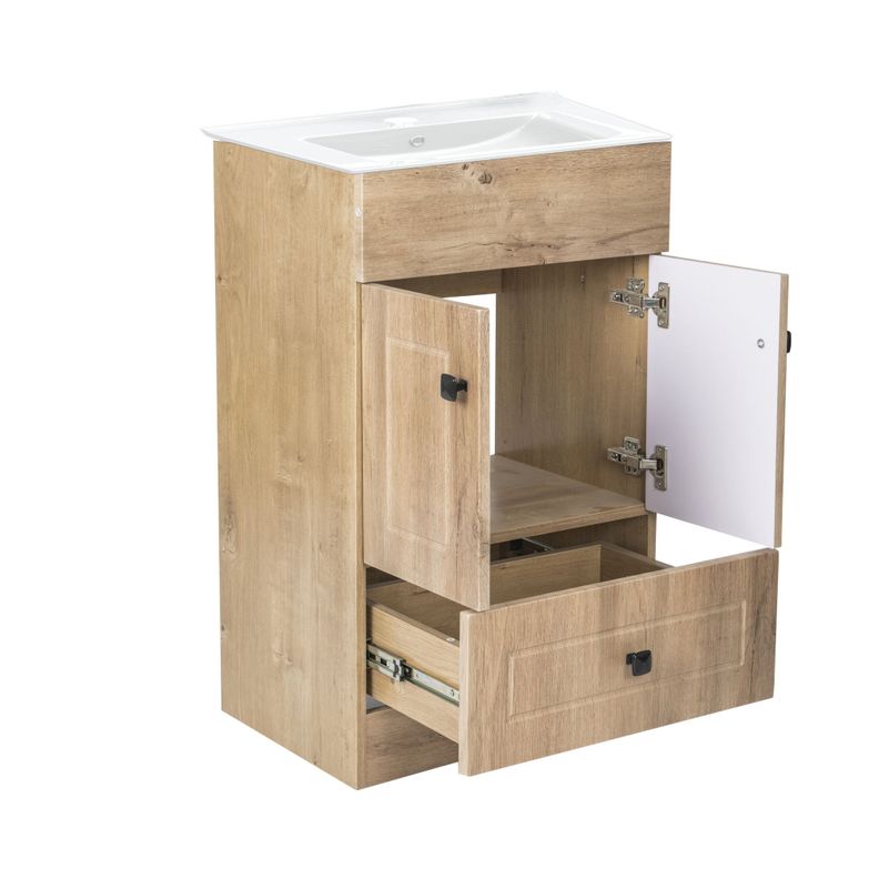 Kit Mueble Vanitorio Domsa Color Nogal B50PH-WOOD+50C-3