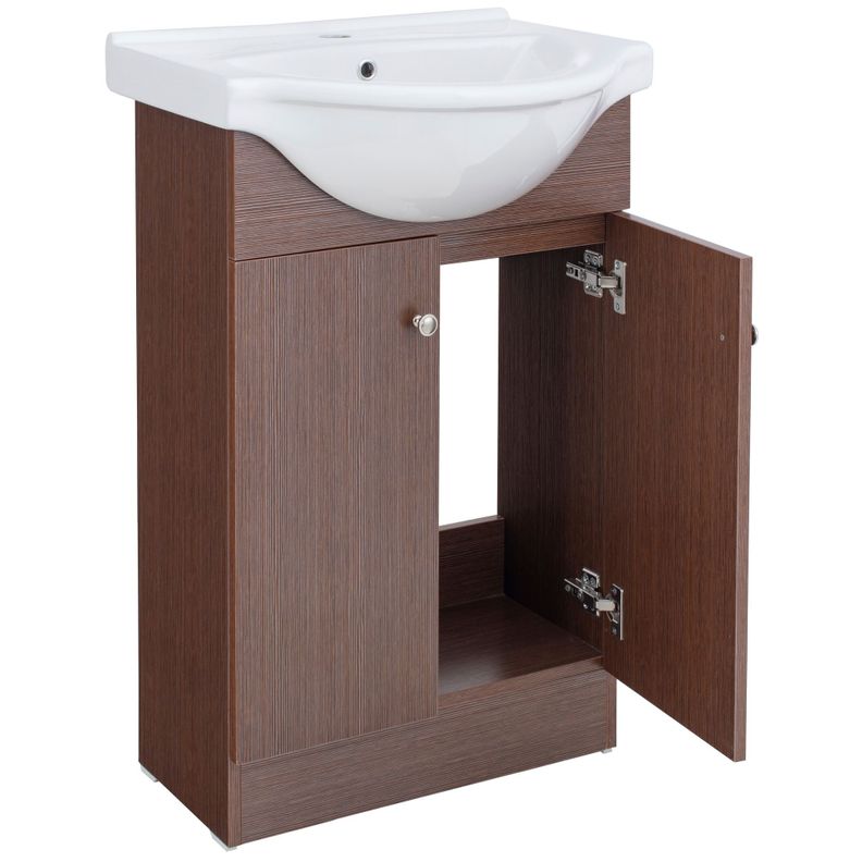 Kit Mueble Vanitorio Domsa Color Nogal MB55Z+55Z-2