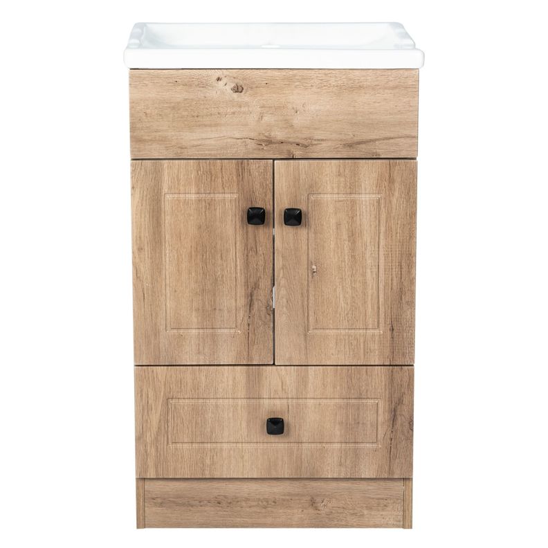 Kit Mueble Vanitorio Domsa Color Nogal B50PH-WOOD+F-50-0