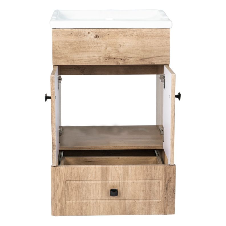 Kit Mueble Vanitorio Domsa Color Nogal B50PH-WOOD+F-50-2