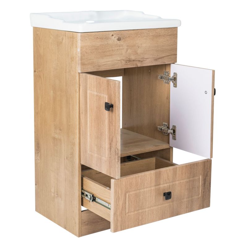 Kit Mueble Vanitorio Domsa Color Nogal B50PH-WOOD+F-50-4