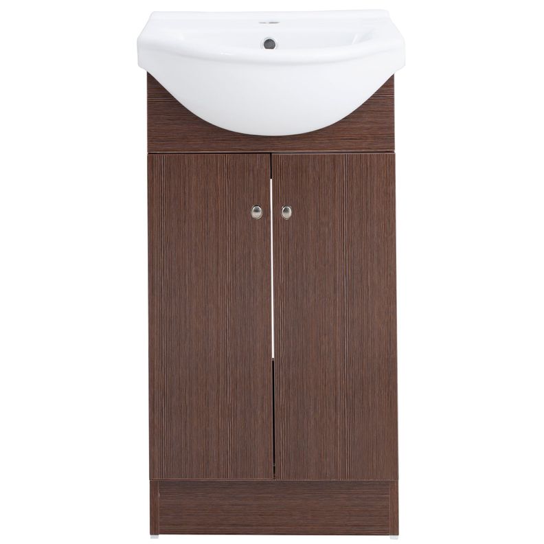 Kit Mueble Vanitorio Domsa Color Nogal MB40Z+40Z-0
