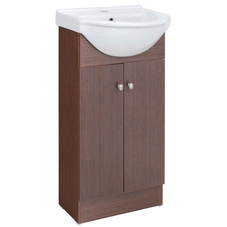 Kit Mueble Vanitorio Domsa Color Nogal MB40Z+40Z-1