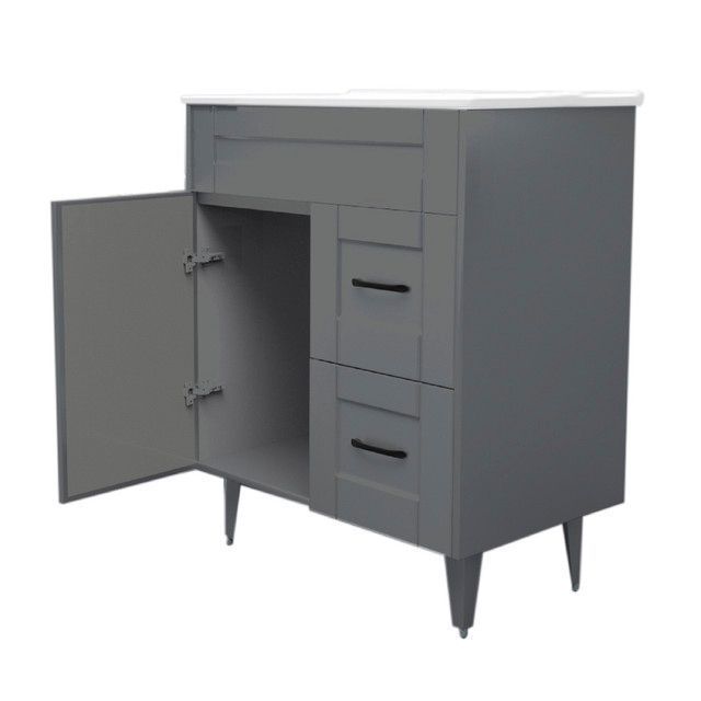 Kit Mueble Vanitorio Domsa Deluxe Gris 70SK+P-70-4