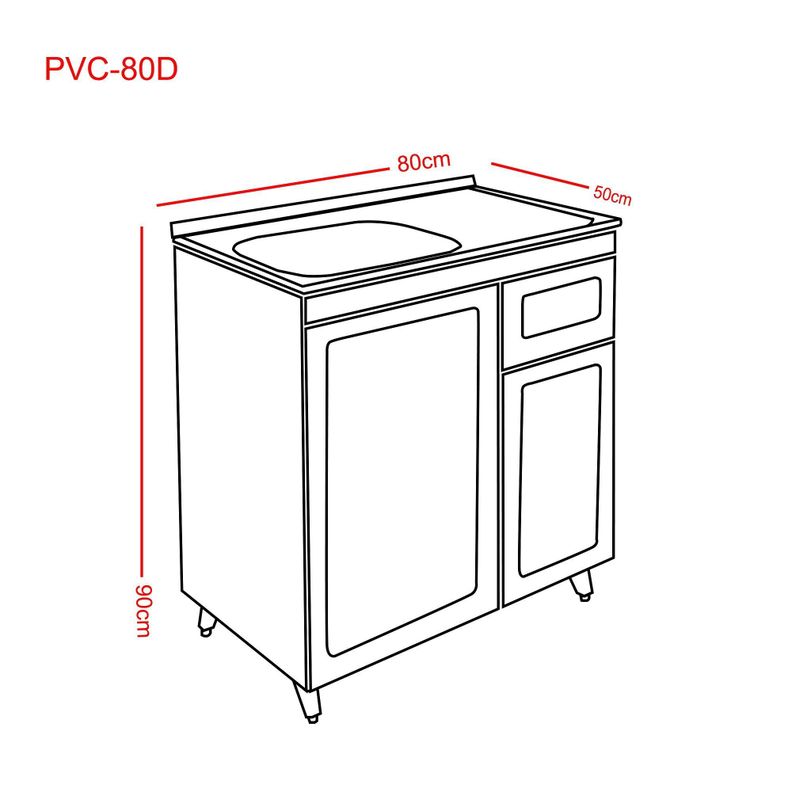 Kit Mueble Lavaplatos Domsa PVC80WD-3