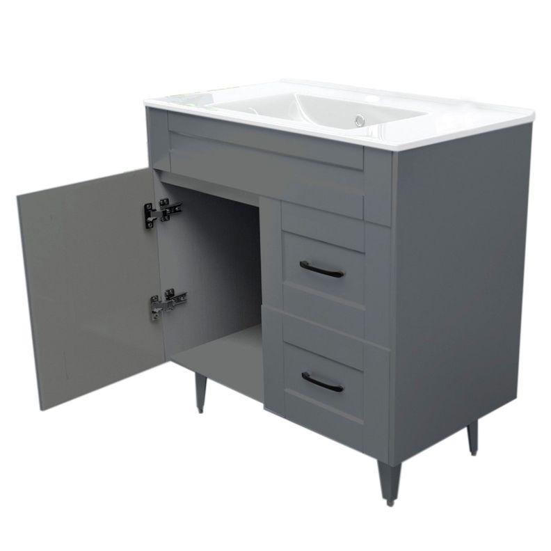 Kit Mueble Vanitorio Domsa Deluxe Gris 80SK+P-80-4