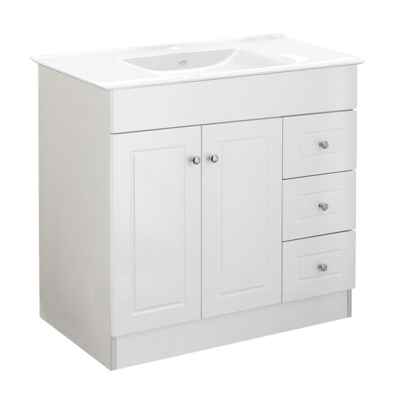 Kit Mueble Vanitorio Domsa Color Blanco B80PHD-B+P-80-2